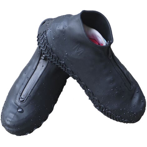 Couvre-chaussure imperméable, couvre-chaussure réutilisable en silicone, semelle antidérapante renforcée, convient pour la pluie et la neige. taille L