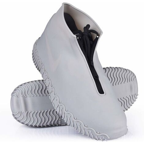 Couvre Chaussures Imperméables, Couvre Chaussures en Silicone Réutilisables avec Semelle Renforcée Antidérapante pour Les Jours Pluvieux et Neigeux pour Hommes, Femmes（Gris，43-47） HA-HARRY