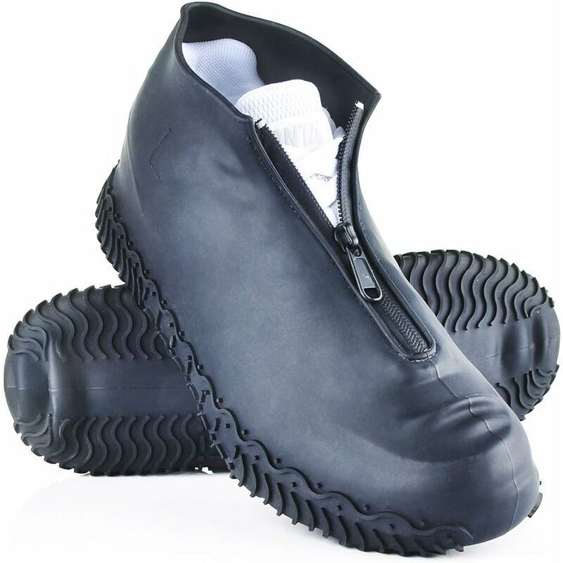 Couvre Chaussures Imperméables, Couvre Chaussures en Silicone Réutilisables avec Semelle Renforcée Antidérapante XL