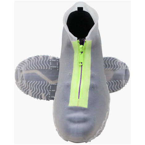 Couvre-chaussures imperméables, couvre-chaussures réutilisables en silicone avec semelle renforcée antidérapante pour hommes et femmes sous la pluie et la neige Taille M