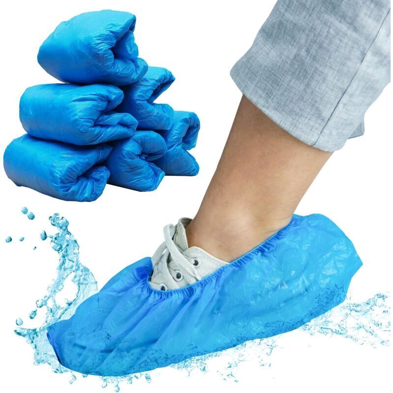Couvre-chaussures jetables CPE bleus résistants Couvre-chaussures de protection contre la pluie Couvre-chaussures imperméables Protection de