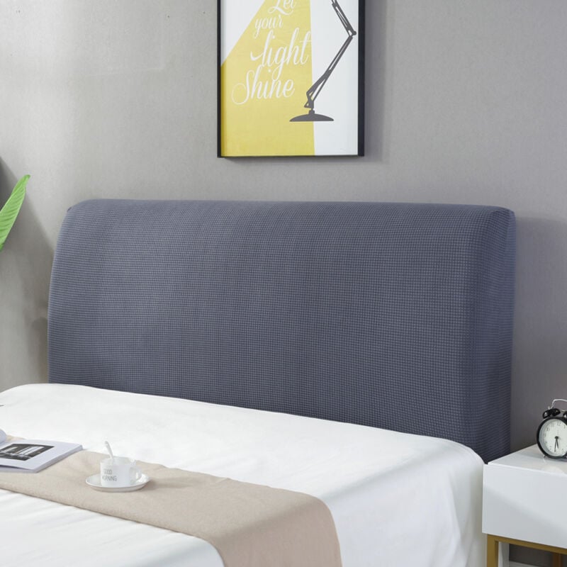 Couvre de tête de lit, Housse de Lit Extensible Protecteur de Chevet Décoratifs Anti-poussière Utilisé sur la Plupart des têtes - Gris foncé 180cm