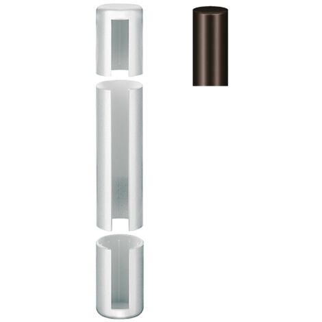 Couvre gond cache paumelle pour fenêtre porte portail en plastique Charnière Capuchon Protection Meuble Douille, 20mm marron foncé longueur 149mm 3 parties