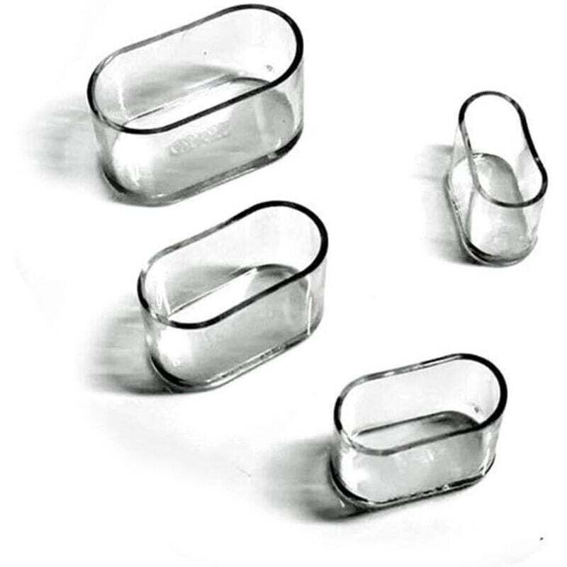 Couvre-Jambes Chaise，Ovale Silicone Meubles Pieds Coussinets Couverture Table Protecteurs Rayures Sol, 24Pcs Transparent 15X30mm