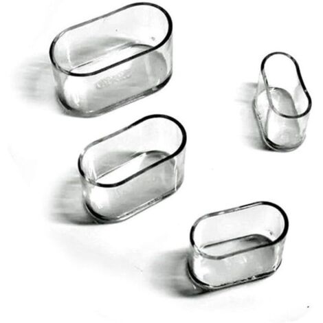 Couvre-Jambes Chaise，Ovale Silicone Meubles Pieds Coussinets Couverture Table Protecteurs Rayures Sol, 24Pcs Transparent 15X30mm