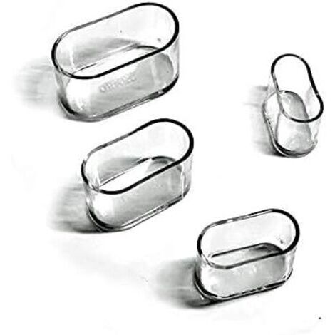 Couvre-Jambes Chaise，Ovale Silicone Meubles Pieds Coussinets Couverture Table Protecteurs Rayures Sol，8-24Pcs-Transparent/24 PièCes15X30 Mm