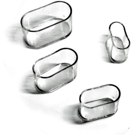 Couvre-jambes de chaise, couvre-pieds de meubles en silicone ovale, protection anti-rayures au sol, 8-24 pièces transparentes/24 pièces15X30mm