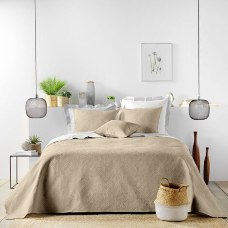 Couvre-Lit & 2 Housses de Coussin "Romane" 220x240cm Lin