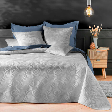 Couvre-Lit & 2 Housses de Coussin "Solange" 220x240cm Gris