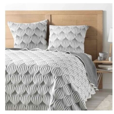 Couvre lit 2 pers matelassé + 2 housses 60x60 220 x 240 cm jersey/microfibre Faustine