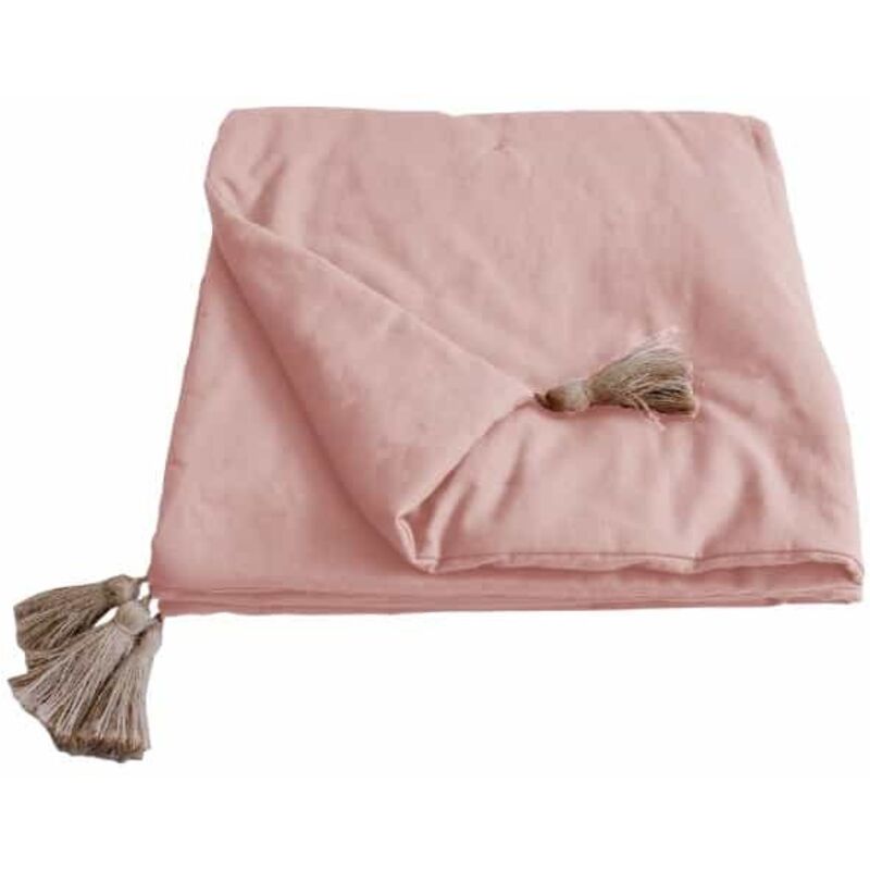 Edredon Panama avec pompons jute 90 x 190 cm Enjoy Home