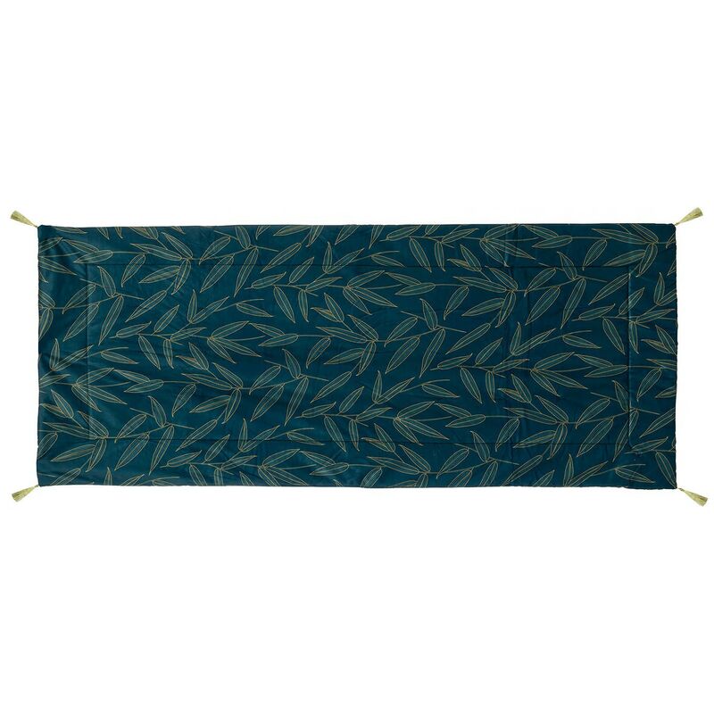 Edredon En Velours Ozie Bleu Canard 80x180 Atmosphera