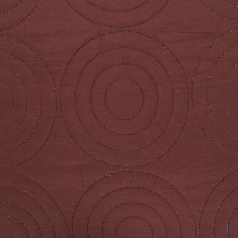 Couvre lit boutis 4 pièces bicolore 'Piquage Circle' Choco / Naturel