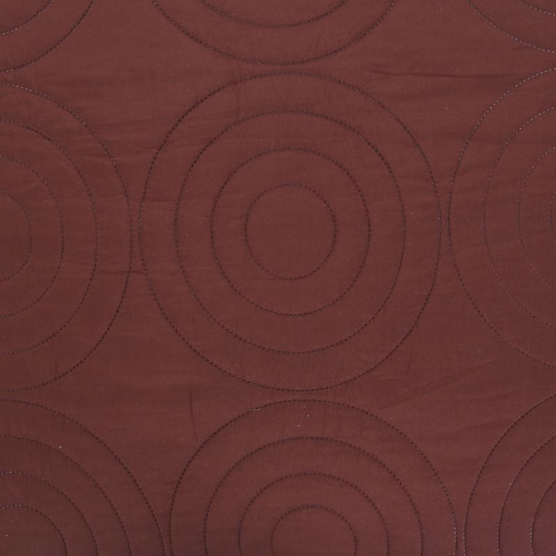 Couvre lit boutis 7 pièces uni "Piquage Circle" Choco