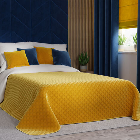 Couvre-lit décoratif VELVI couleur safran royal - 170x210cm