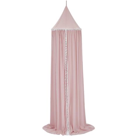 Couvre-lit en coton rose pour enfants avec rideau moustiquaire