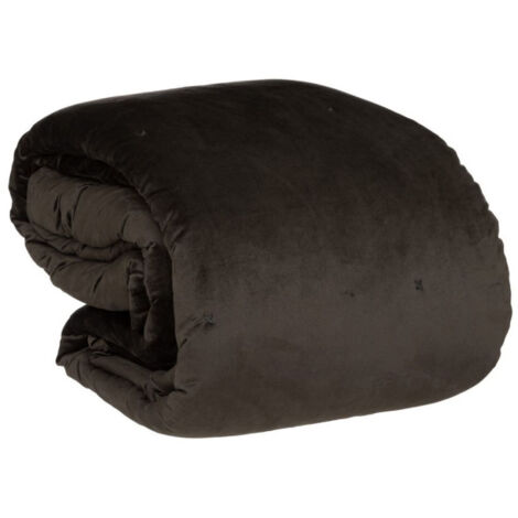 Couvre lit en Velours "Jiling" 240x260cm Gris Foncé