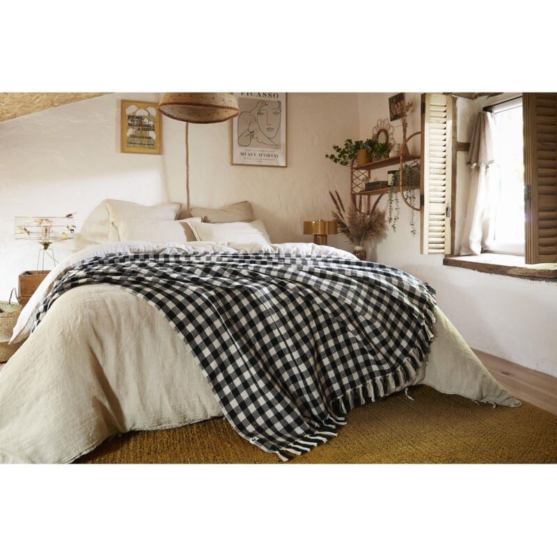 Couvre-Lit Gabriel - Motif Pied de Poule - 240 x 260 cm