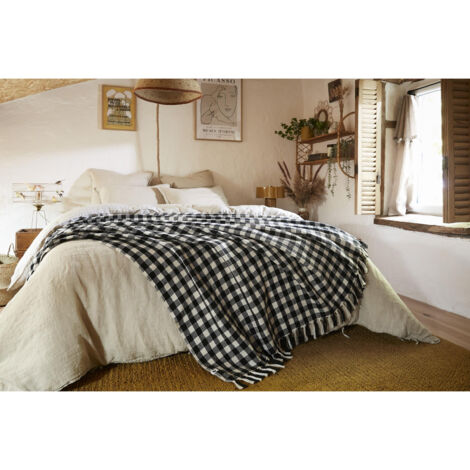 Couvre-Lit Gabriel - Motif Pied de Poule - 240 x 260 cm