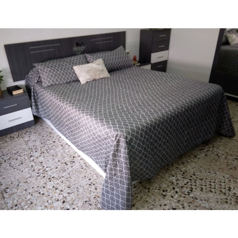 Couvre Lit Lit 150CM 100% Polyester 250X270CM Deux Oreiller 57X75CM Géométrique