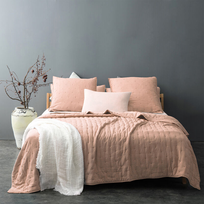 Homemaison - Couvre lit matelassé et moelleux Rose 230 x 250 cm - Rose