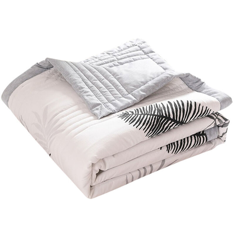 Couvre-lit matelassé, housse en microfibre douce, couvre-lit réversible, imprimé moderne (150 x 200 cm, draps)