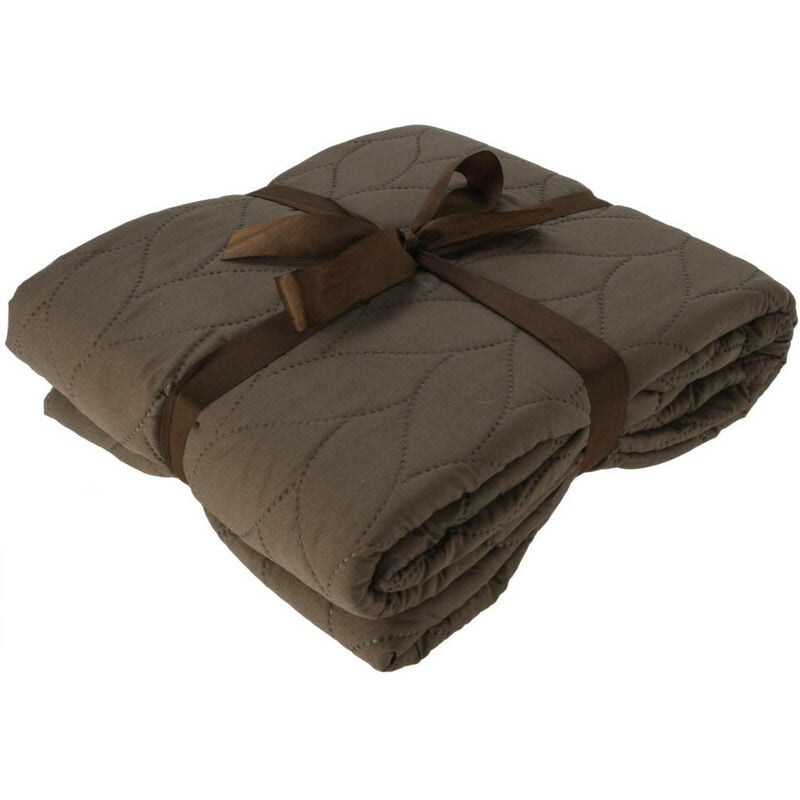 Couvre-lit matelassé, marron, 200 x 220 cm