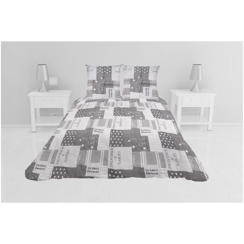 Couvre lit microfibre + taies 220 x 240 cm Provence