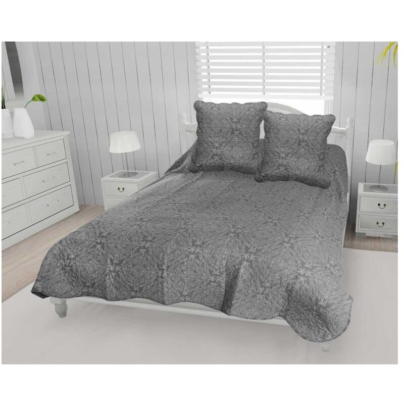 Couvre lit microfibre + taies 240 x 260 cm arabesque