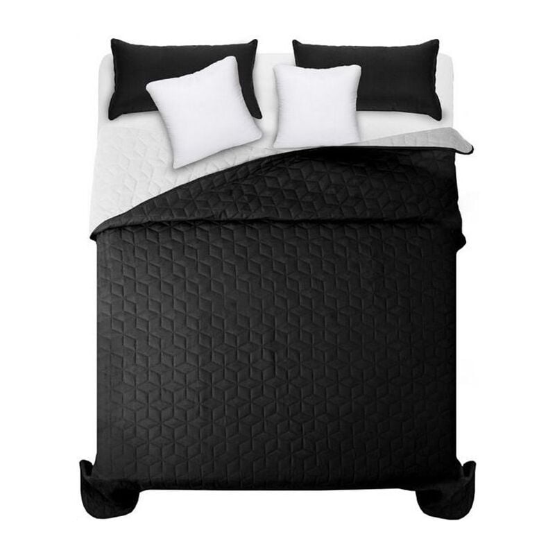 REA - couvre-lit réversible capitonné diamante black / white 2.00X2.20