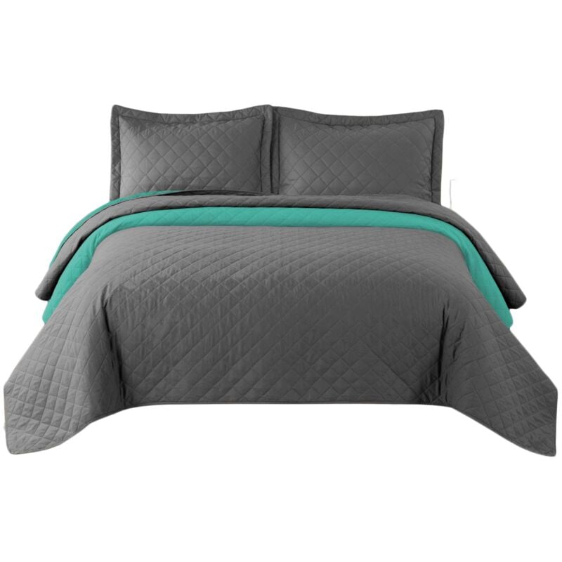 REA - couvre-lit réversible capitonné inez d.grey-mint 2.20X2.40