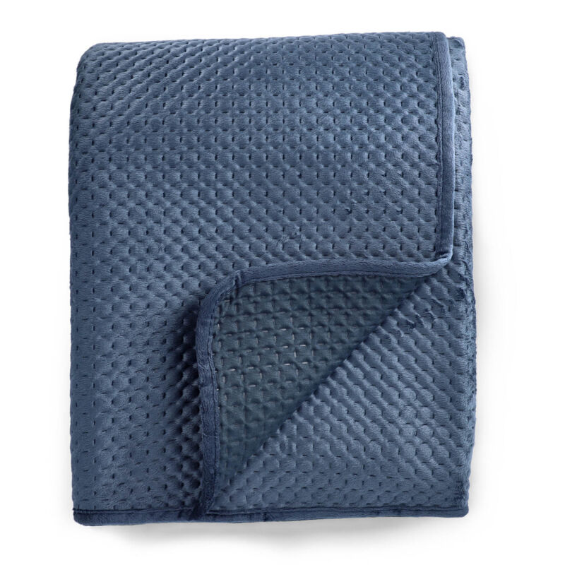 Couvre-lit TERRE velours bleu marine 200x220cm 997123