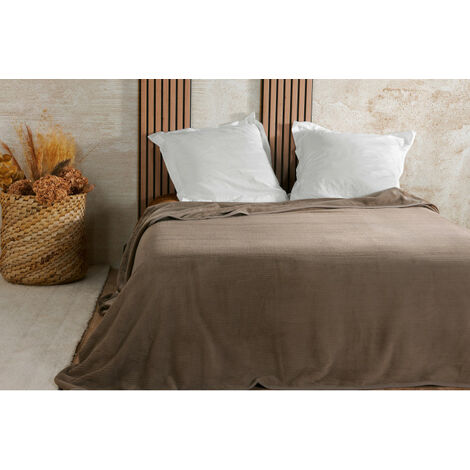 Couvre lit velours gaufré - 180x240cm - Taupe