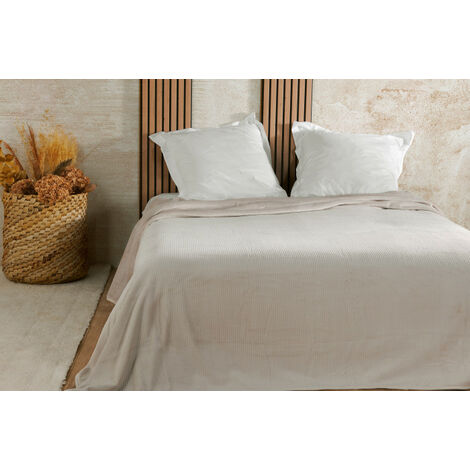 Couvre lit velours gaufré - 240x260cm - Ivoire
