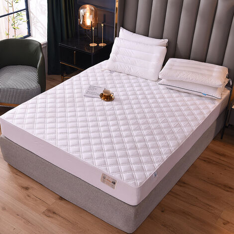 Couvre-matelas en coton à longues fibres avec bande élastique, drap-housse de Protection pour matelas, couvre-lit respirant personnalisable, 100%,White,140x200x25cm 1pc