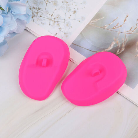 Couvre-oreilles en Silicone, 1 paire, pratique, voyage, douche de couleur de cheveux, shampoing à l&39eau, housse de protection pour les soins de l&39oreille,Rose