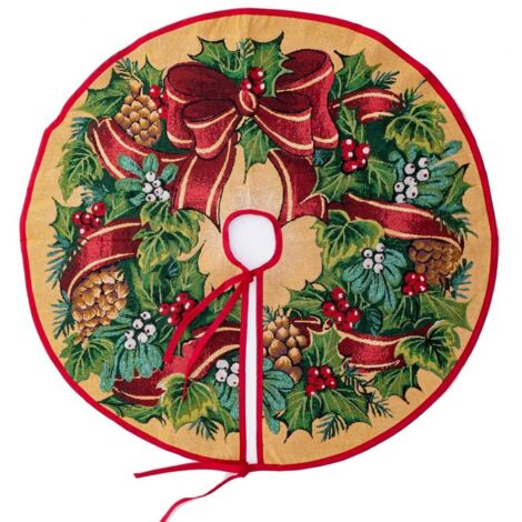 Couvre-pied de sapin de Noël rétro en polyester 130cm