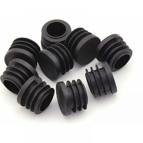 Couvre-pieds de chaise, bouchons ronds en plastique, 30 pièces, embouts de tube noirs, protecteurs de meubles ronds pour chaises (25 mm)