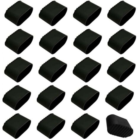 Couvre-pieds de chaise en plastique 20 pièces Protections de pieds de chaise Housses de chaise antidérapantes Housses de chaise antibruit (noir)