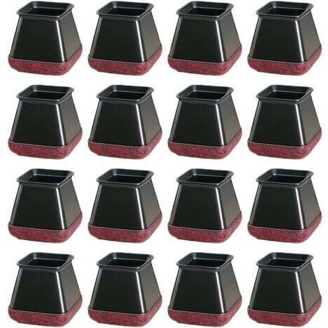 Couvre-pieds de chaise en silicone (carrés), 16 pièces, adaptés aux pieds de chaise de 13 à 20mm, coussinets de protection pour meubles en bois dur