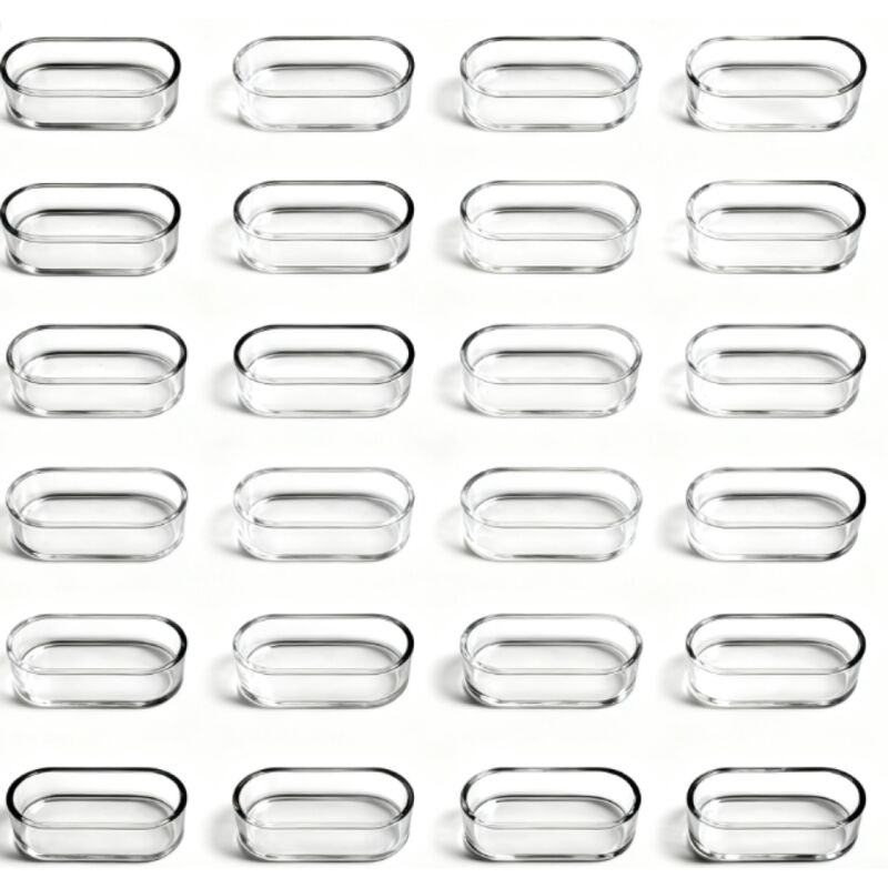 Couvre-Pieds de Chaise Ovales en Silicone Transparent - JINFGERNE - 24 Pièces, Protection Anti-Rayures pour Meubles, 15 x 30 mm, Installation Facile