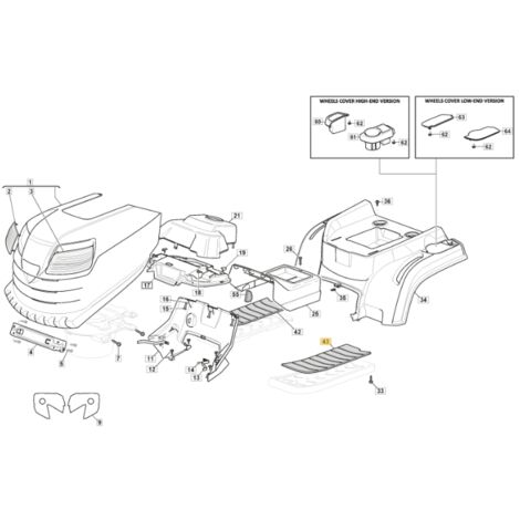 Couvre-pieds gauche ORIGINAL STIGA tracteur de pelouse 1330m 325110385/0