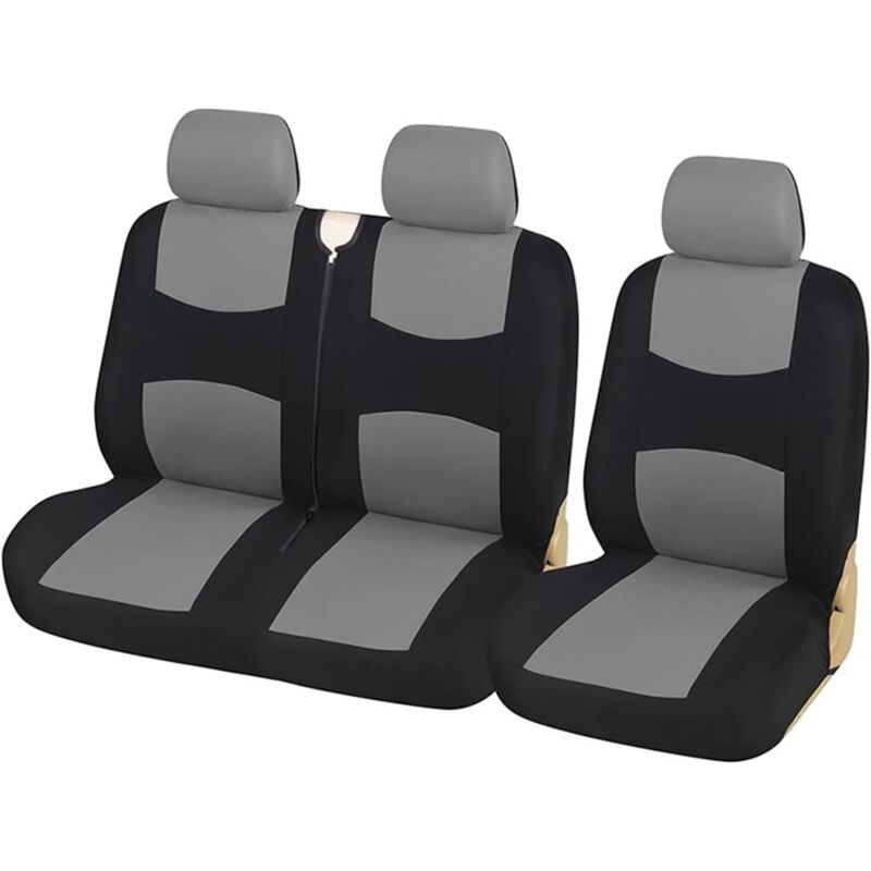 Couvre-siège pour voiture m 2+1 Housses de siège de Voiture Housses de Protection pour Bus/Van/Camion y (Couleur : Gris)