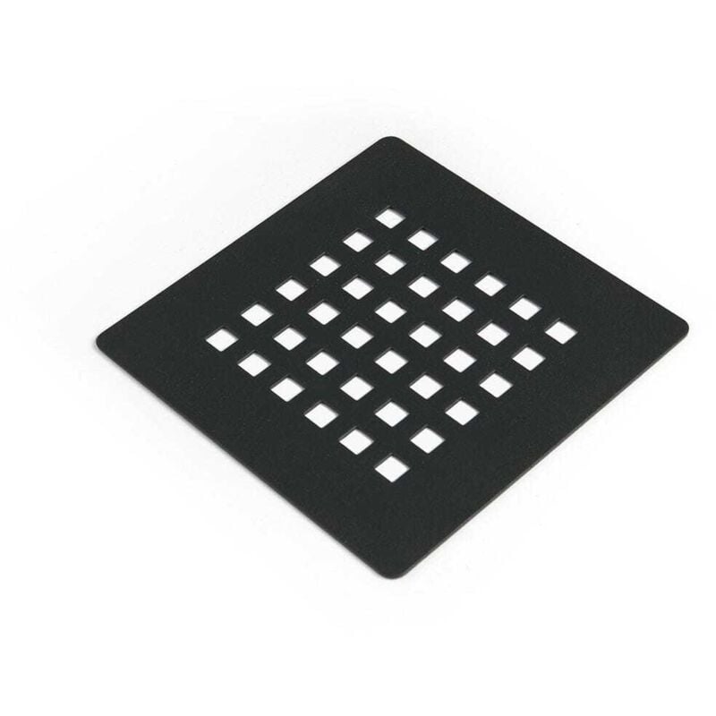 Kiamami Valentina - Couvre Siphon De Douche Carré Acier Anthracite Muse