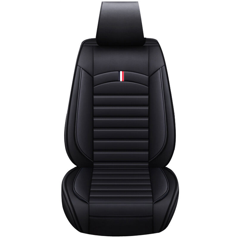 Couvre-tapis de siège de voiture universel Couvre-coussin respirant en cuir pu 4 couleurs (noir)