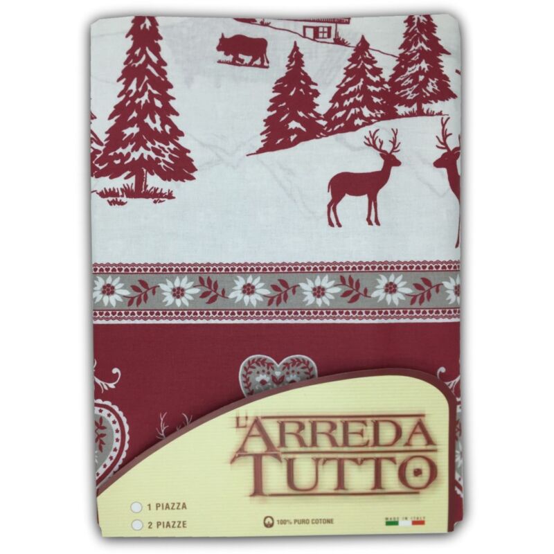 Couvre-Tout Grand Foulard Jeté Canapé En Tissu Tyrolien Gardena Rouge 1 Place
