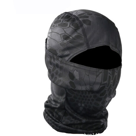 Couvre-visage intégral anti-vent et respirant pour moto, sports extérieurs, protection solaire, noir