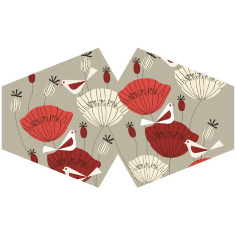 Couvre-visage mode réutilisable - Coquelicots orientaux (Adulte)- Vendu par 1