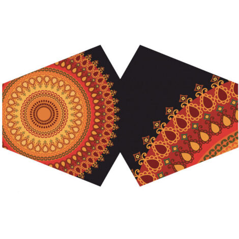 Couvre-visage mode réutilisable - Mandala orange (adulte)- Vendu par 1