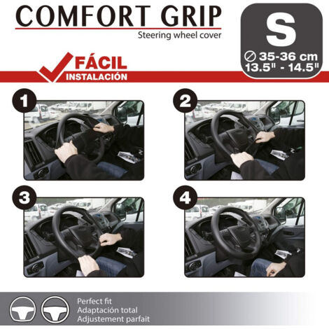 Couvre volant comfort grip S 35-36 cm - noir